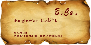 Berghofer Csát névjegykártya